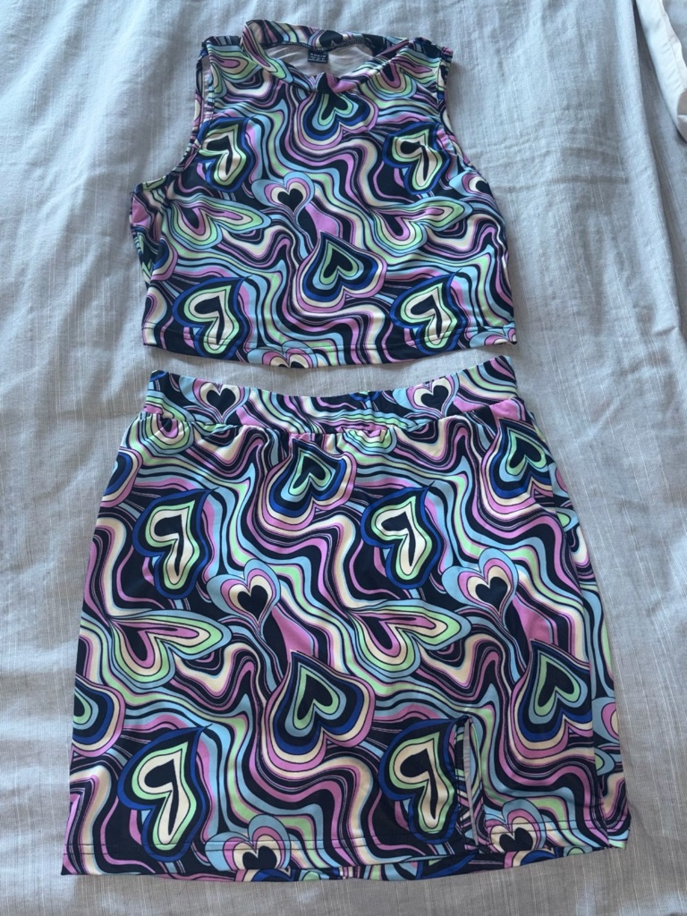 Two piece glow in the dark rave set